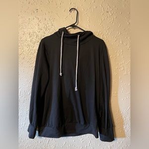 Womens Amazon Black Cowl Neck Hoodie (L)